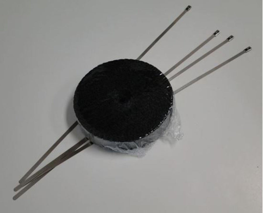 Fiberglass Exhaust Wrap Helix; 1" x 25'44; Black w/SS Tie