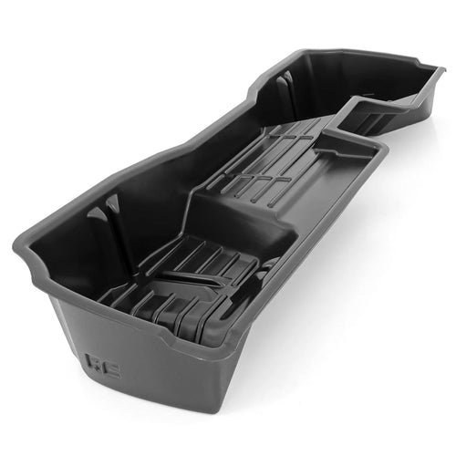 Rough Country Under Seat Storage Box for GMC Sierra & Chevy Silverado 1500/2500HD/3500HD Double Cab (2007–2019) - Custom-Fit Underseat Organizer Tray