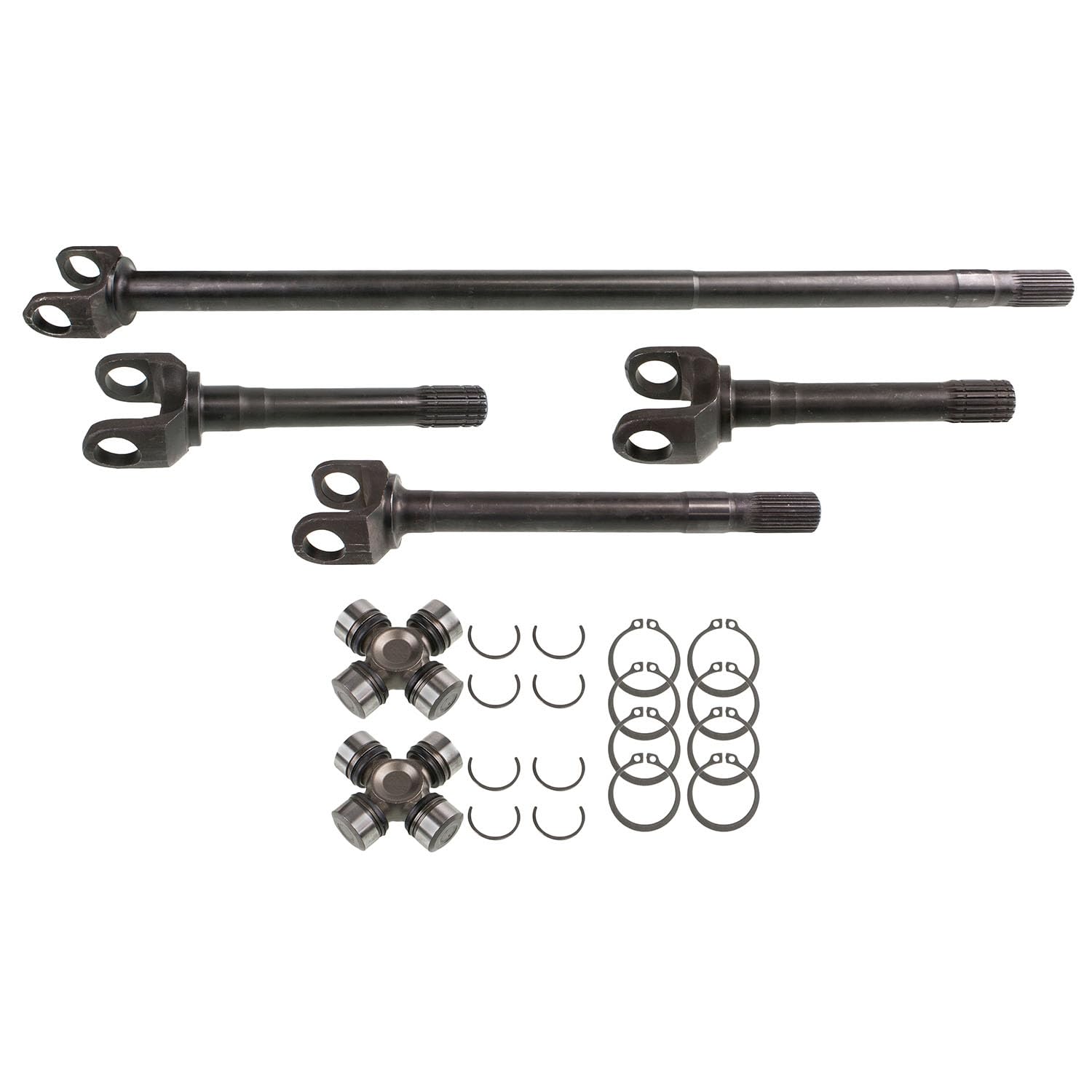 Drive Axle Shaft Assembly TEN Factory MG22171 For Dana 44 Front Axle Kit, 30 Spline Chromoly Shafts - For Jeep Wagoneer (1974–1979) - Replaces Alloy USA 12171, Yukon Gear YA W24142, YA W24146