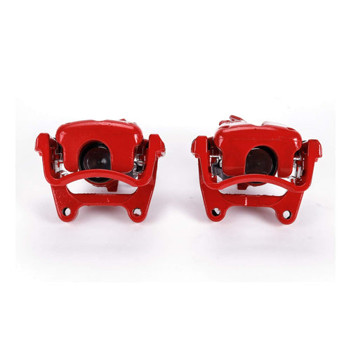 Power Stop Pair of High-Temp Red Powder Coated Rear Calipers For Audi A3 2006-2008, Volkswagen GTI 2006-2009, Volkswagen Jetta 2006-2009 [Model Specific]