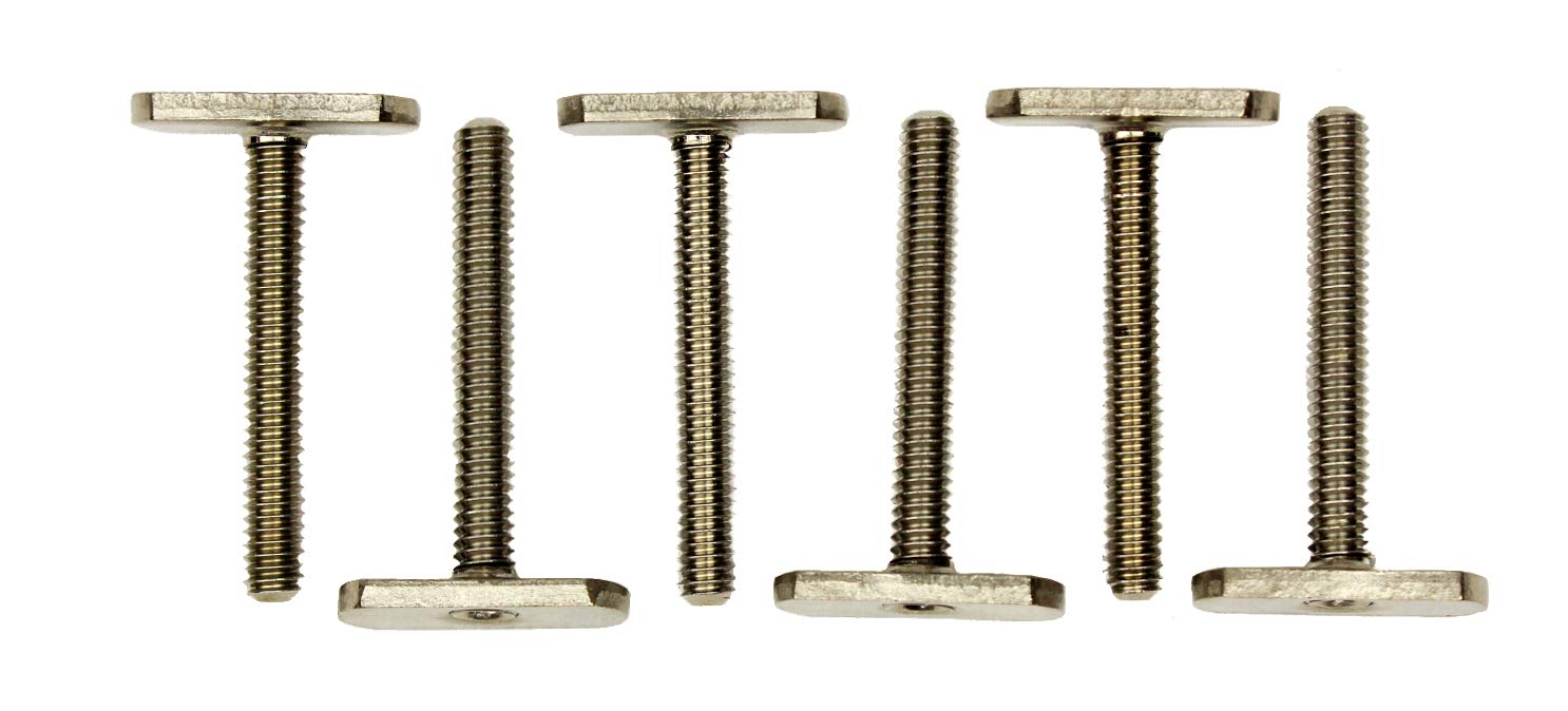 MightyBolt YakAttack 6 Pack – 2” Long x ½” Wide Stainless Steel T-Bolts | ¼-20 Thread | Fits MightyMount, GearTrac & Most Kayak Track Systems | Made in USA