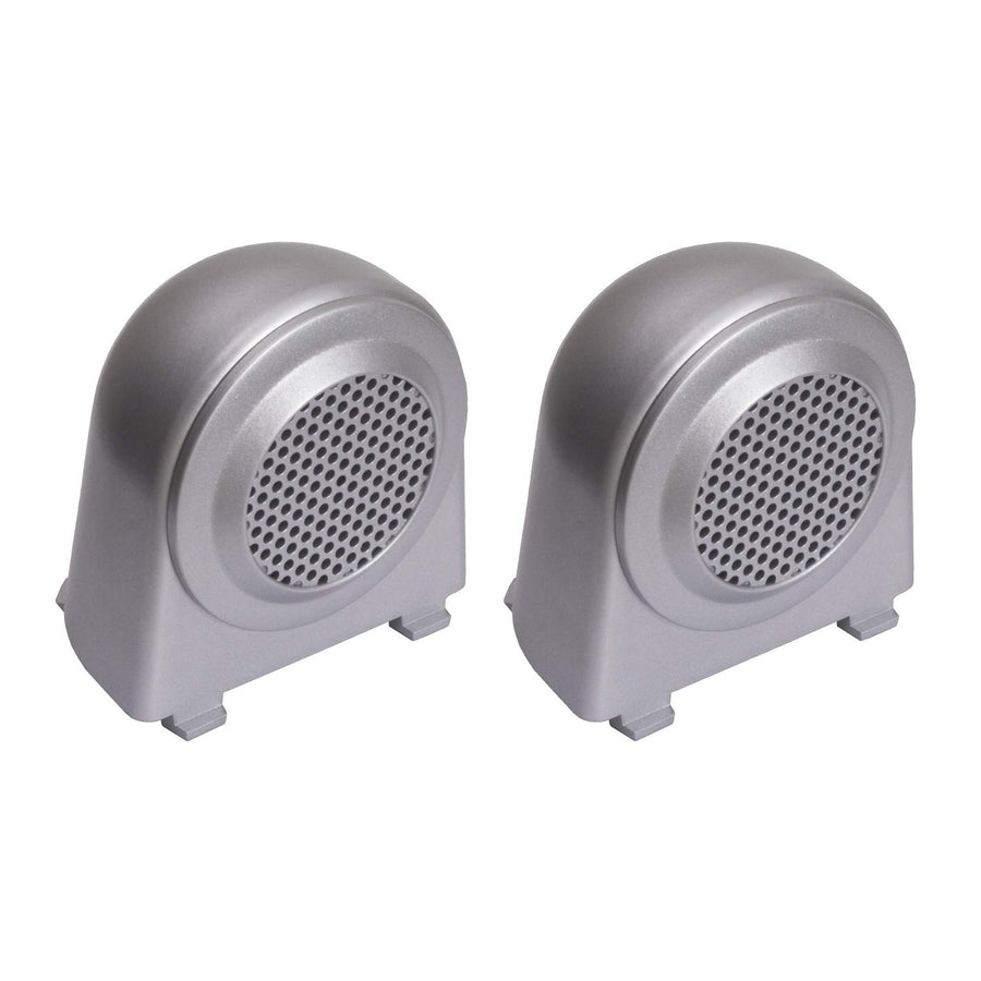 Rugged Ridge Speaker Tweeter Enclosures for Jeep Wrangler JK | Thermoplastic Olefin (TPO), Brushed Silver | 11151.11 | Fits 2007-2010 Jeep Wrangler JK