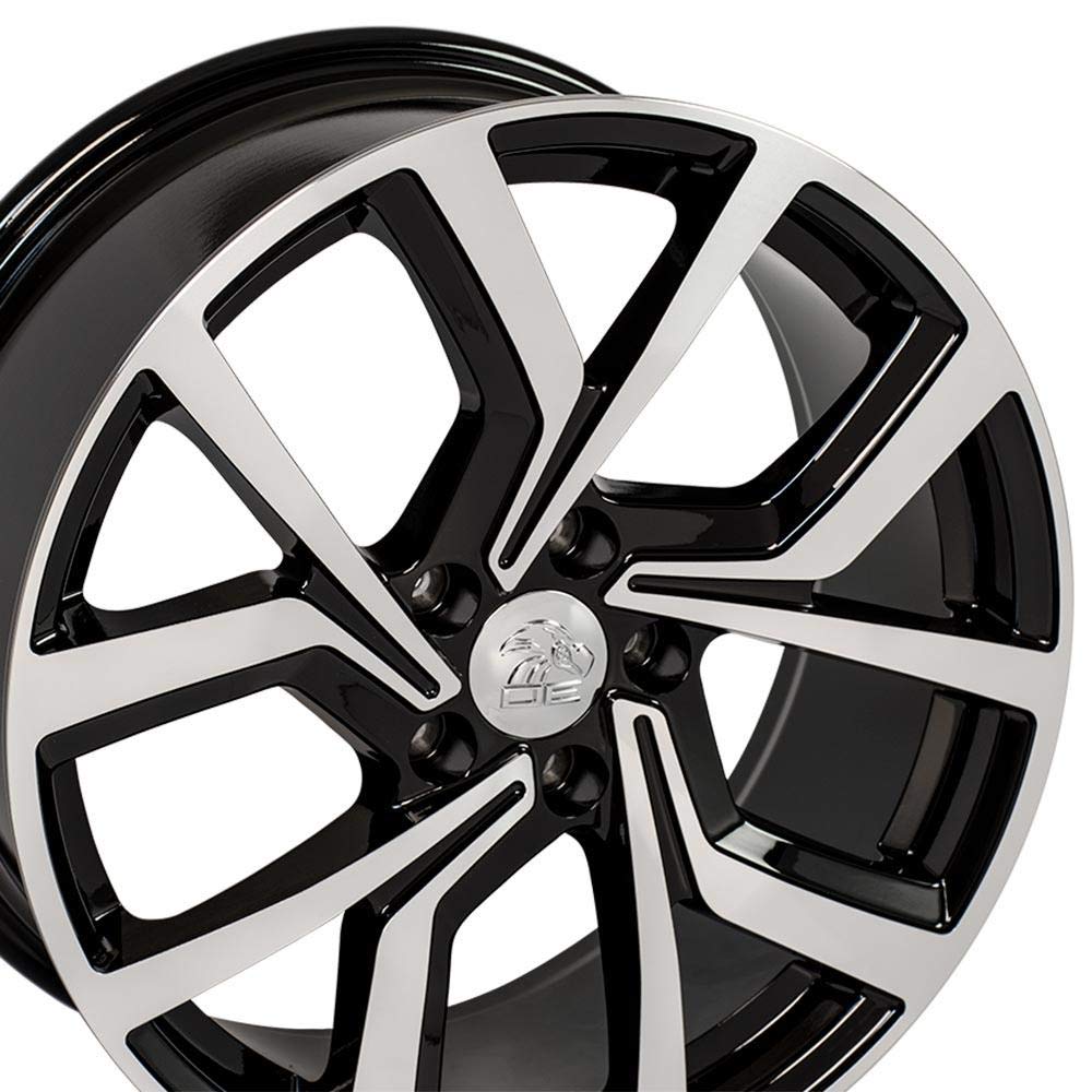 VW29-18080-5112-42MB OE Wheels 18" Replica Wheel VW28 Fits Volkswagen GTI Rim 18x8 Black Mach'd Wheel ET42