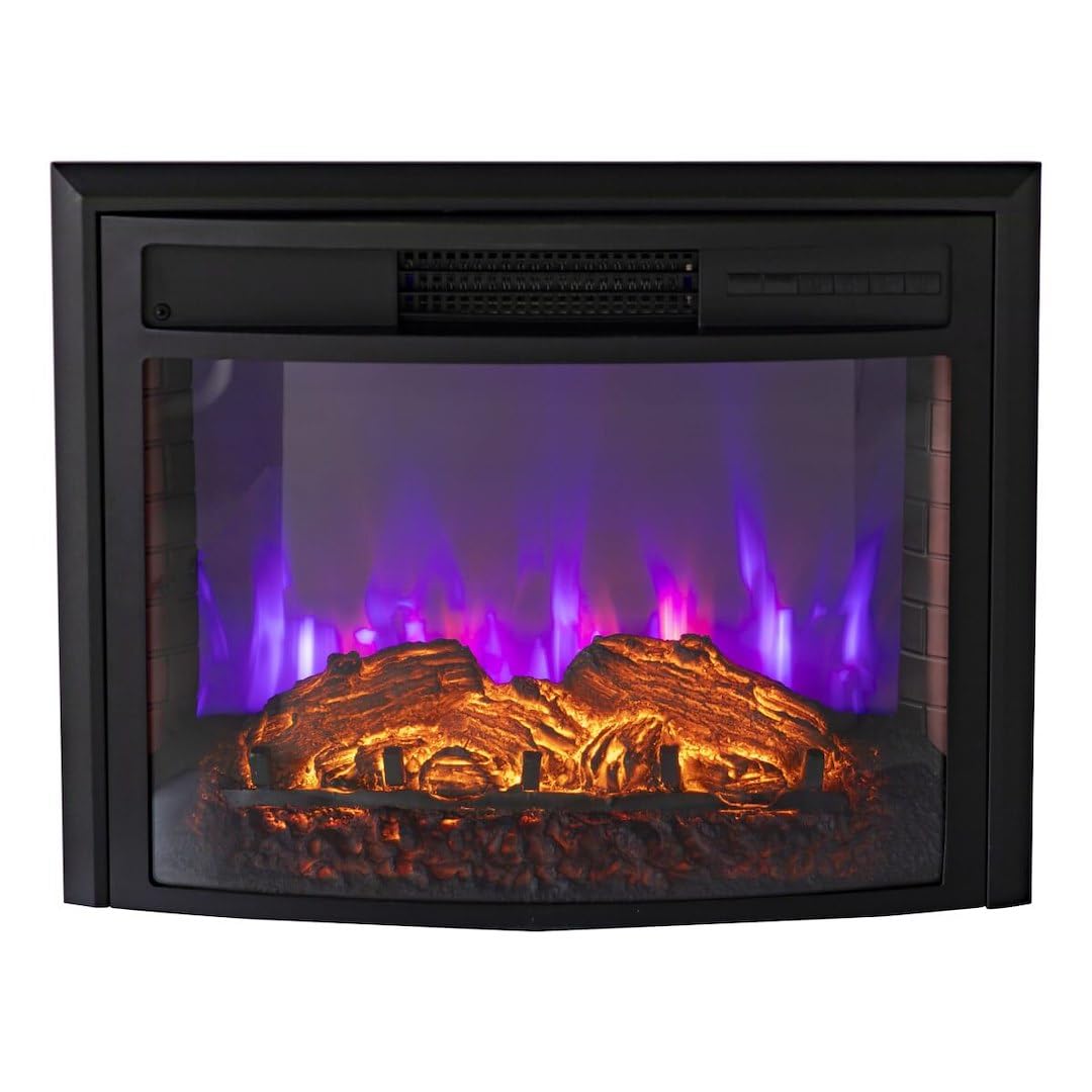 Greystone 26" Electrical Fireplace, Curved, Remote, and Trim KIT