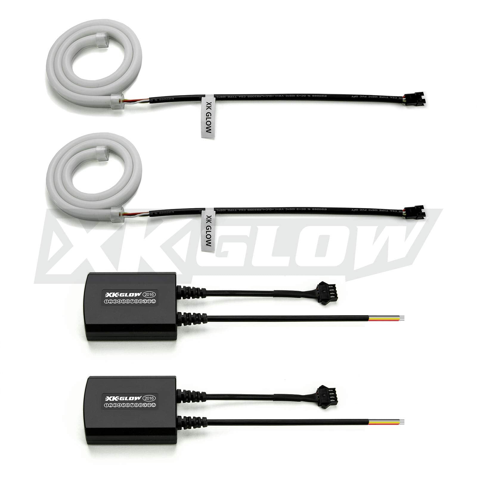 XKGLOW 24inch XK043001-24 - 2pc Sequential Switchback LED Strip Kit DRL Turnsignal for Headlights