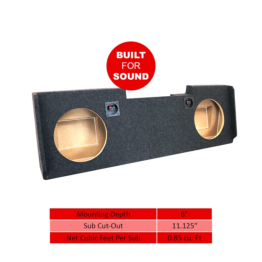 Bbox A184-12CPA Sealed Dual 12” Subwoofer Enclosure Fits 2014-2018 Chevrolet/GMC Silverado/Sierra Crew cab