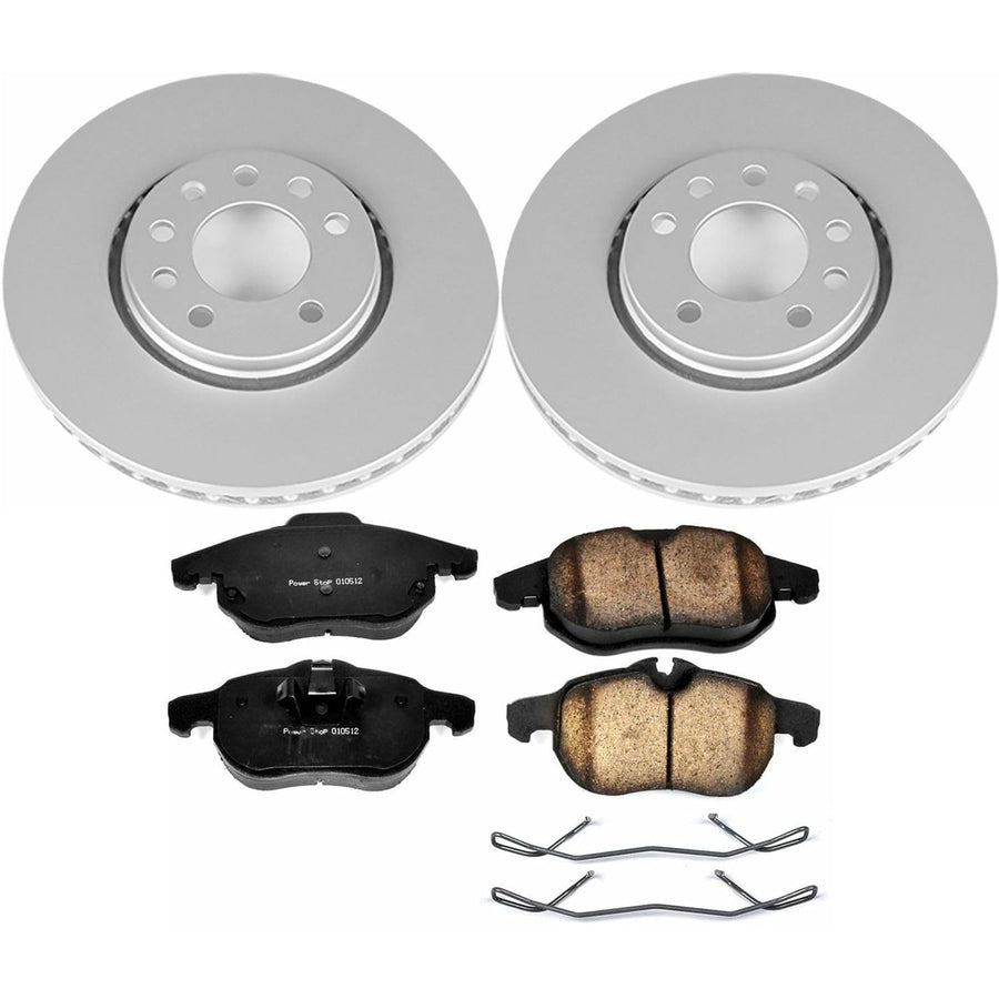 Z23 Evolution Power Stop CRK985 Coated Brake Kit For Saab 9-3 2003-2011, Saab 9-3X 2010-2011 [Model Specific]