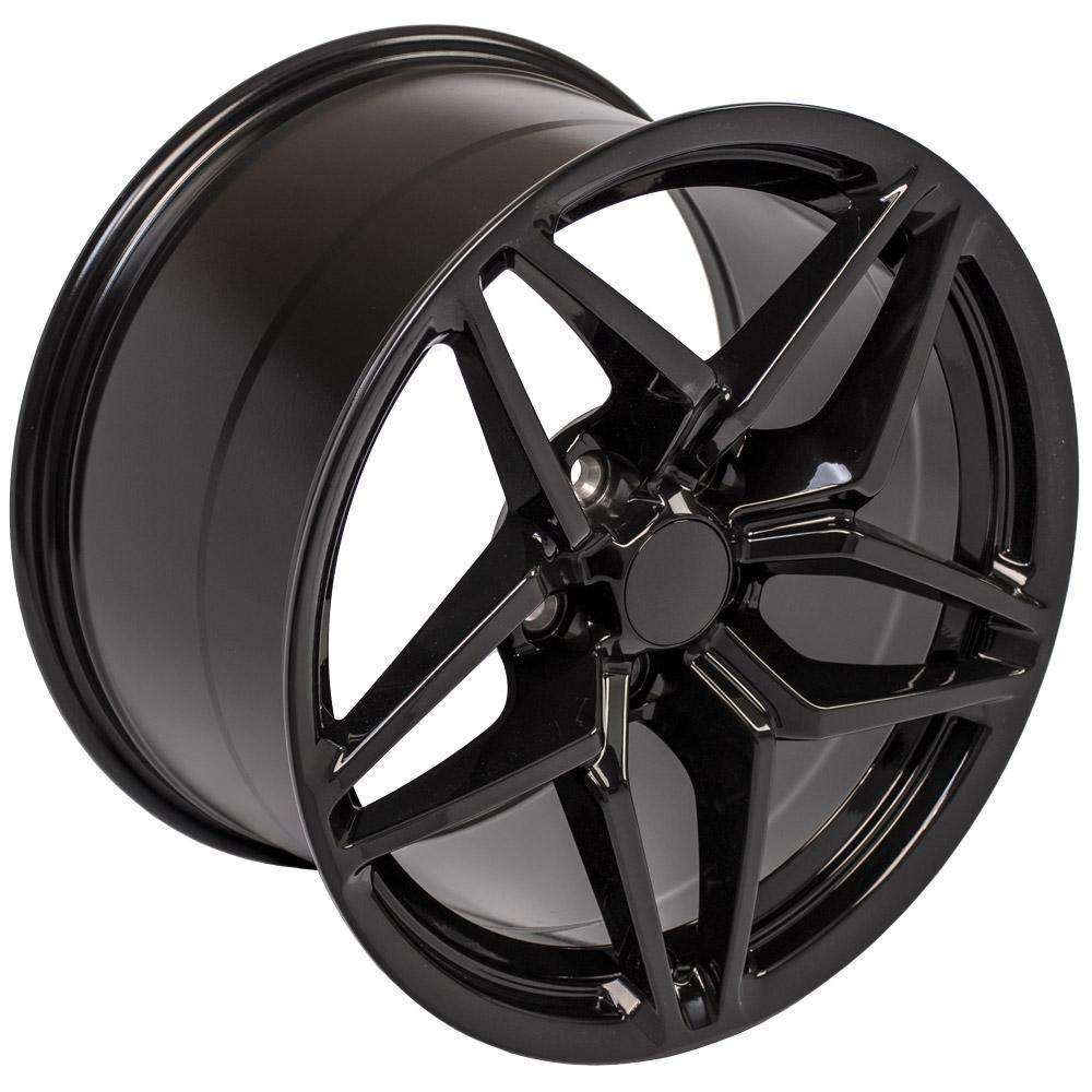 CV31 OE Wheels 18 Inch Rim Fits Corvette C7 ZR1 Style 5x120.65 18x10.5 Gloss Black - Hollander 5928 (1)