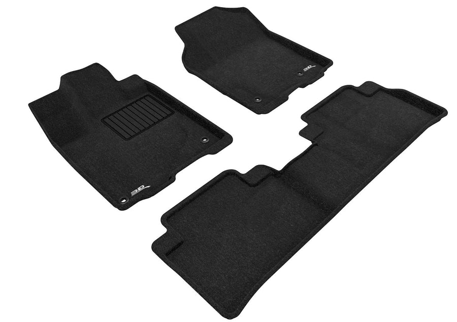 3D MAXpider All-Weather Custom Fit Carpeted Floor Mats (Elegant Black) Compatible With Acura RDX 2013-2018 - R1 R2
