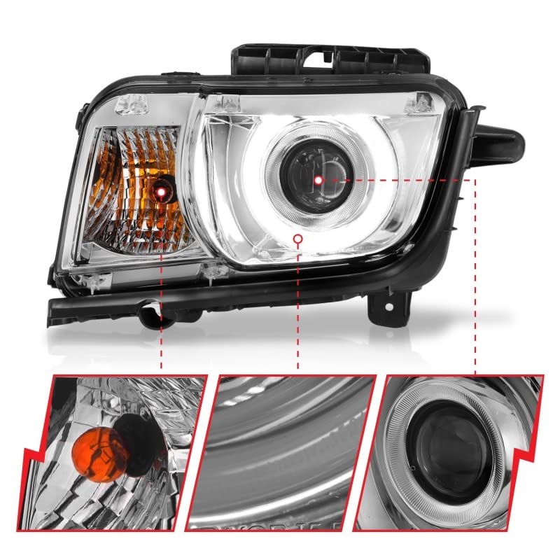 Projector Headlight Set ANZO USA w/CCFL Halo-Chrome 121311