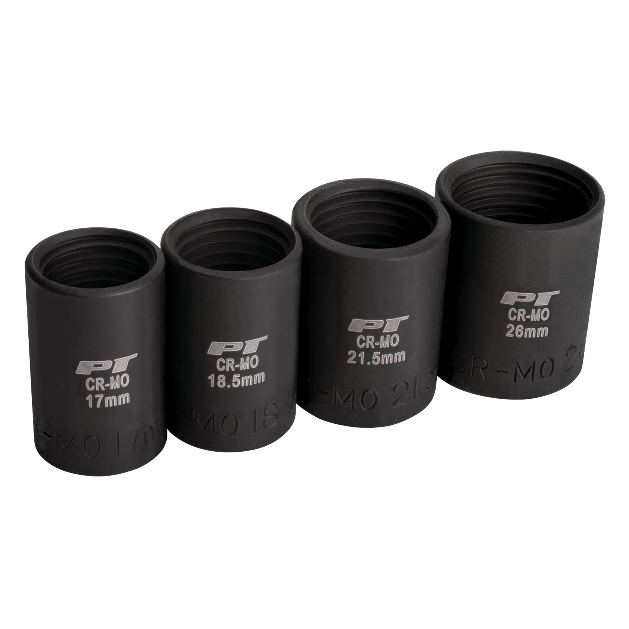 Heavy Duty Performance Tool M990 Impact Socket Set for Lug Nut Removal - Fits 17mm to 26mm, CrMo Steel, Oil Resistant Finish, 1/2-Inch Drive