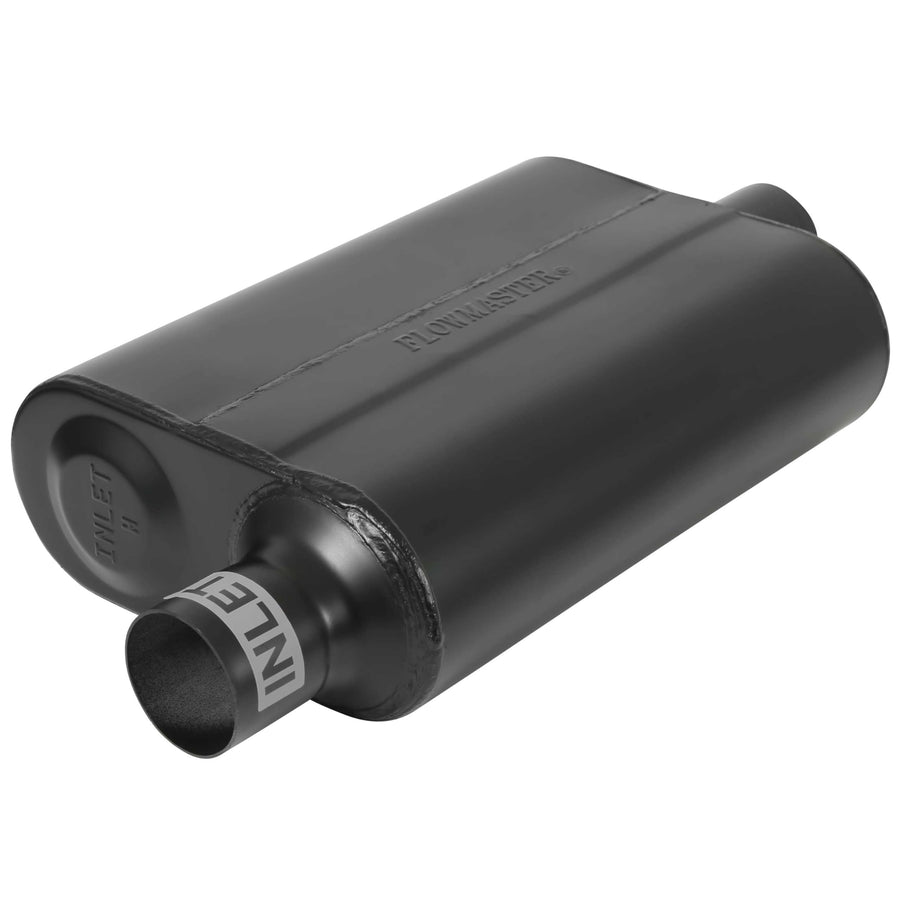 Flowmaster Super 44 Muffler Series – 2.25” - Offset In/Center Out – Aggressive Sound – 16 Gauge Aluminized Steel – For Classic & Late Muscle Cars, Street Rods, Trucks, SUVs (942446)