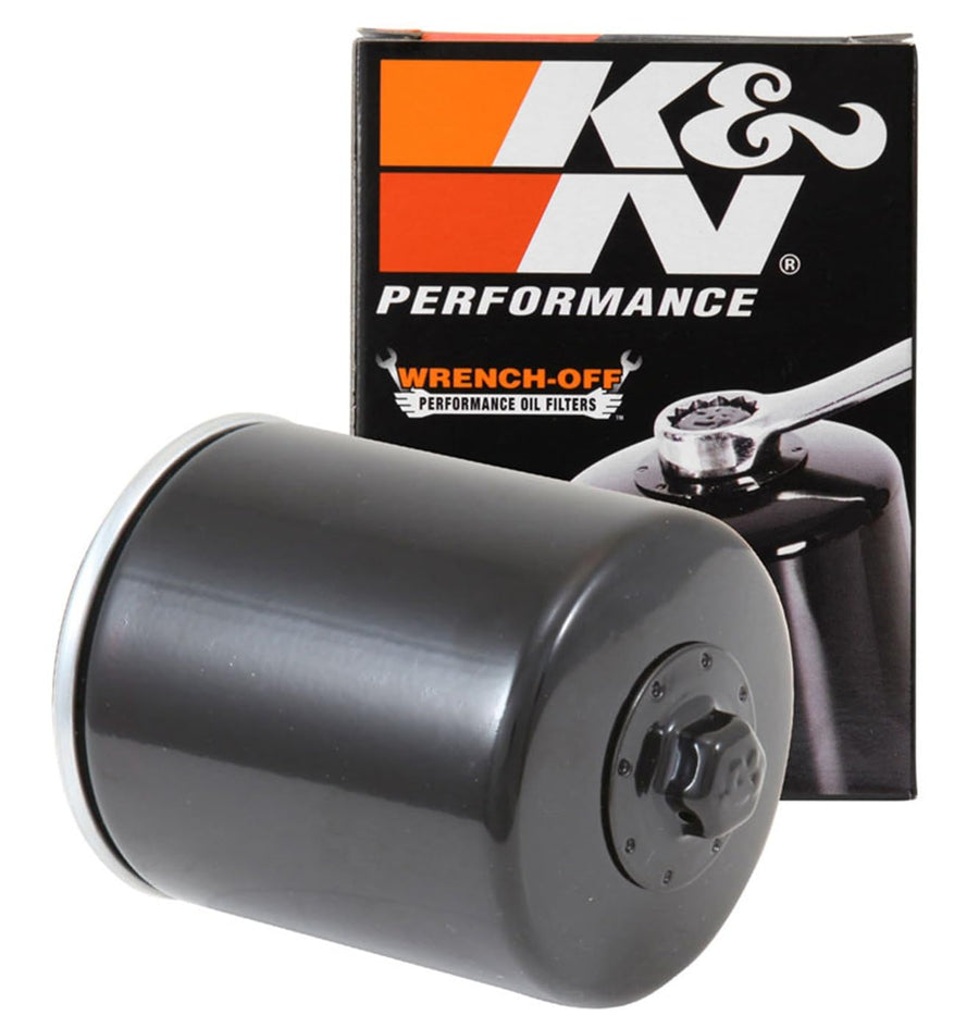 K&N Motorcycle Oil Filter: Premium High Performance, Designed to be used with Synthetic or Conventional Oils, Wrench Off Nut: Fits Select Harley Davidson Motorcycles, KN-170