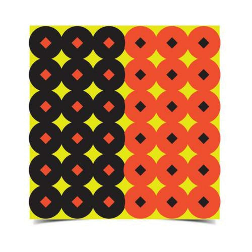 Shoot-N-C BIRCHWOOD CASEY 1" Bull's-Eye Black & Orange Reactive Targets - Highly Visible Instant Feedback Self-Adhesive Targets for Indoor & Outdoor Shooting - 432 Targets