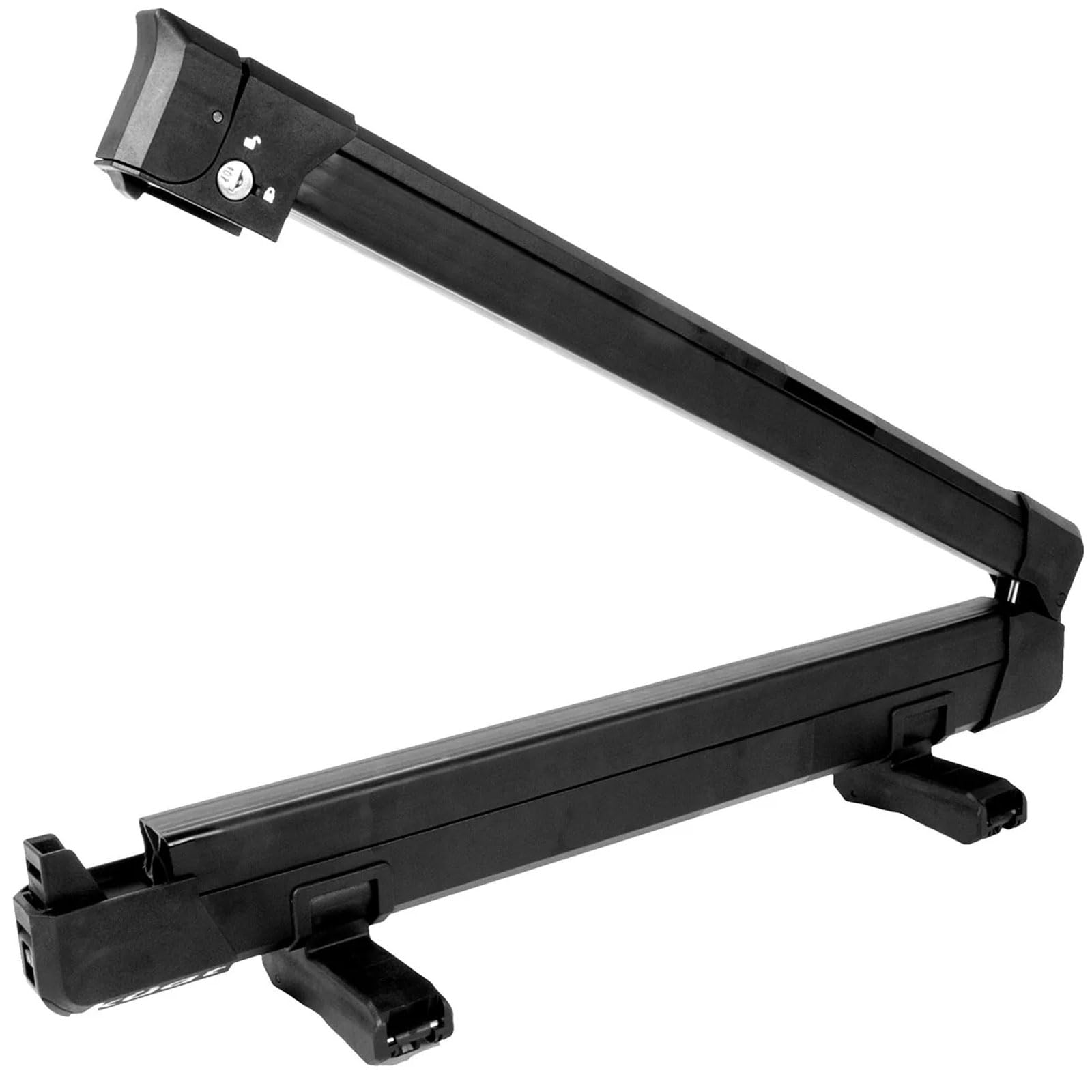 KUAT Switch Universal Sturdy Car Rooftop Crossbars Mounted Winter Sports Gear Clamshell Flip Down Quick Release Ski and Snowboarding Rack with Integrated Locks, Black, Switch 4-4 Skis