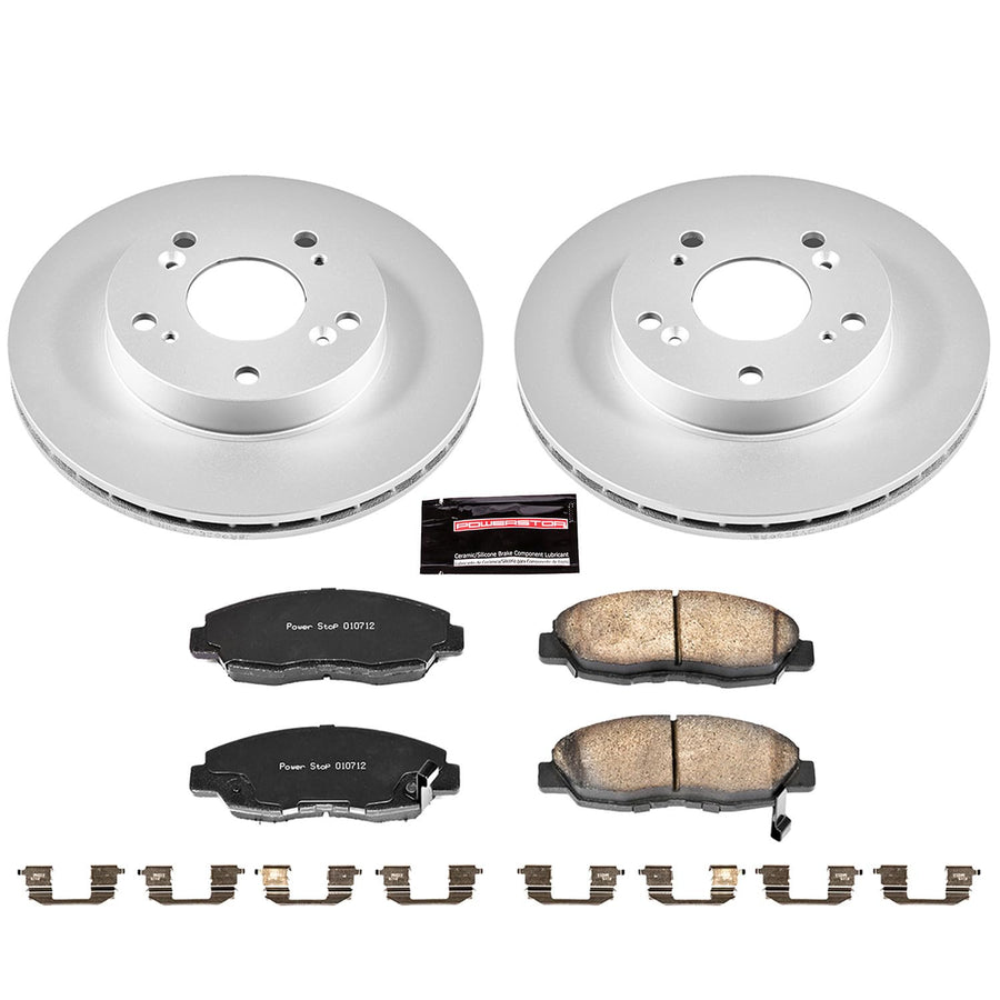 Power Stop CRK2384 Brake Rotor & Coated Ceramic Brake Pads- front For Honda Civic 2006-2011 [Model Specific]