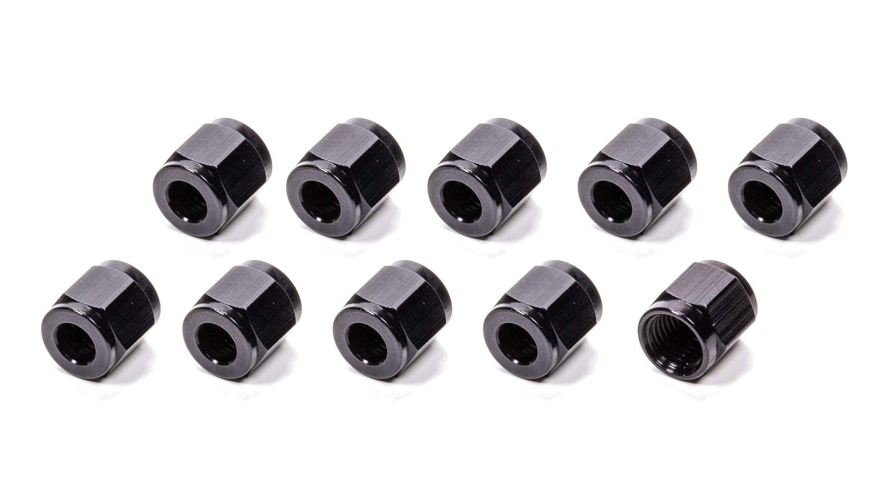 FRAGOLA Tube Nut, Fitting, 6 an, 3/8 in Tube, Aluminum, Black Anodize, Set of 10
