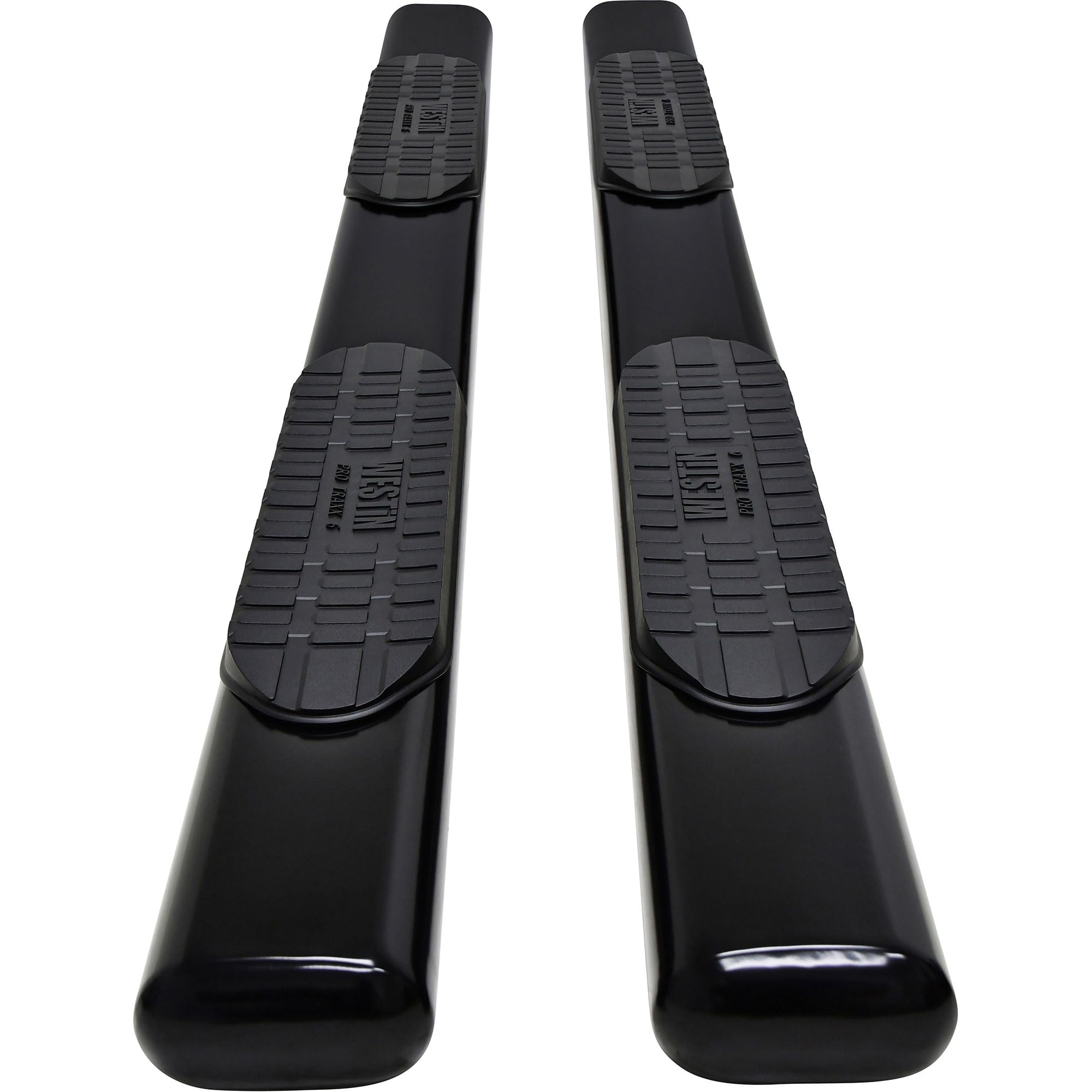 Pro Traxx 6 Oval Nerf Step Bars Westin fits 2019-2025 Silverado Sierra 1500 2500 3500 Crew Cab (Exc 2019 LD Limited) Black Pair
