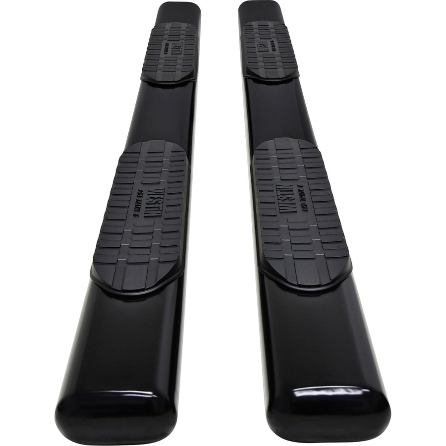 Pro Traxx 6 Oval Nerf Step Bars Westin fits 2019-2025 Silverado Sierra 1500 2500 3500 Crew Cab (Exc 2019 LD Limited) Black Pair