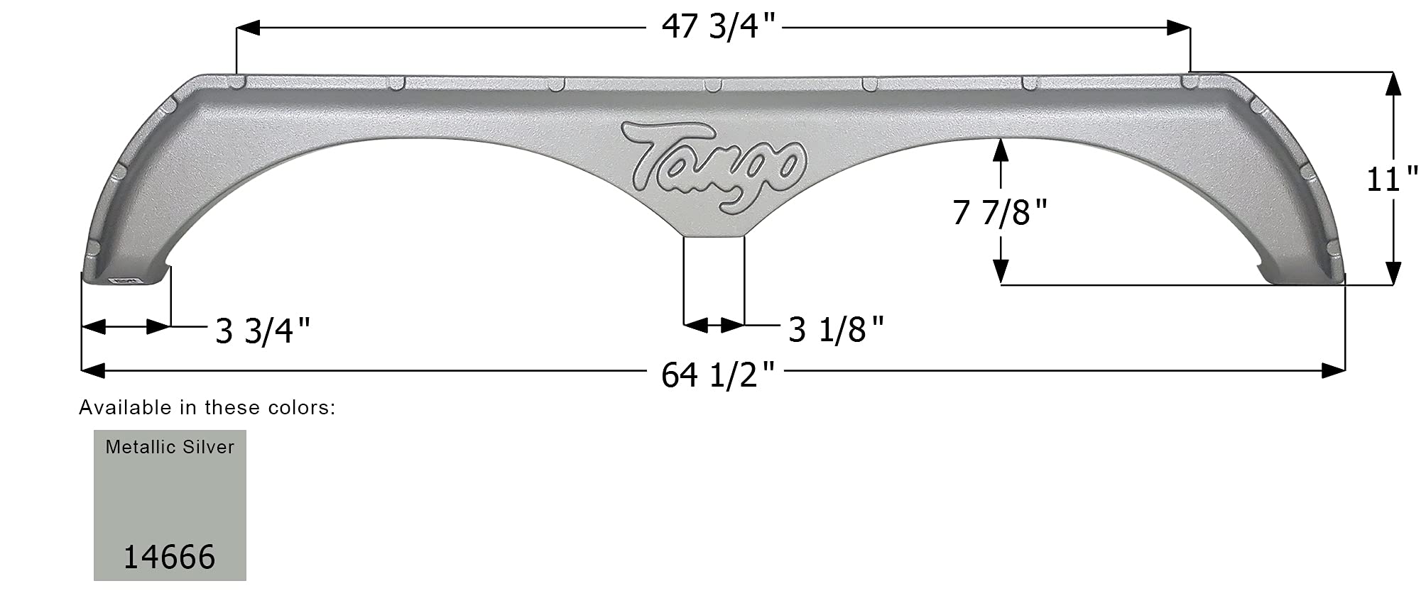 Fender Skirt ICON 14666, Tandem, Pacific Coachworks, FS4666, Met Silver