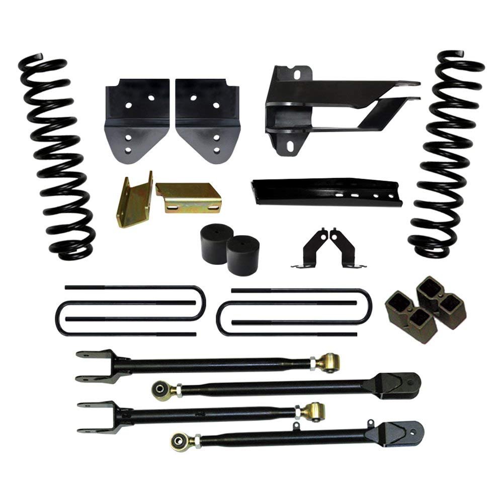 Skyjacker Suspension Lift Kit F176024K3-B 6 in. Lift w/Adjustable 4-Links Incl. Front Coil Springs U-Bolts Bump Stop Spacers Radius Arms Lowering Brackets Black Max 8500 Shocks