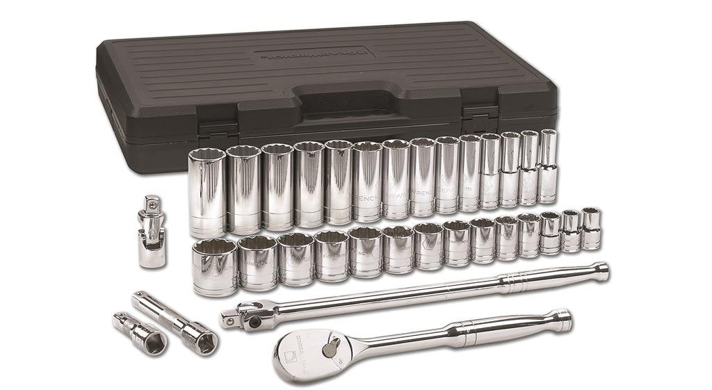 1/2" Drive GEARWRENCH 33 Pc. 12 Pt. Mechanics Tool Set, Standard & Deep, SAE - 80714D
