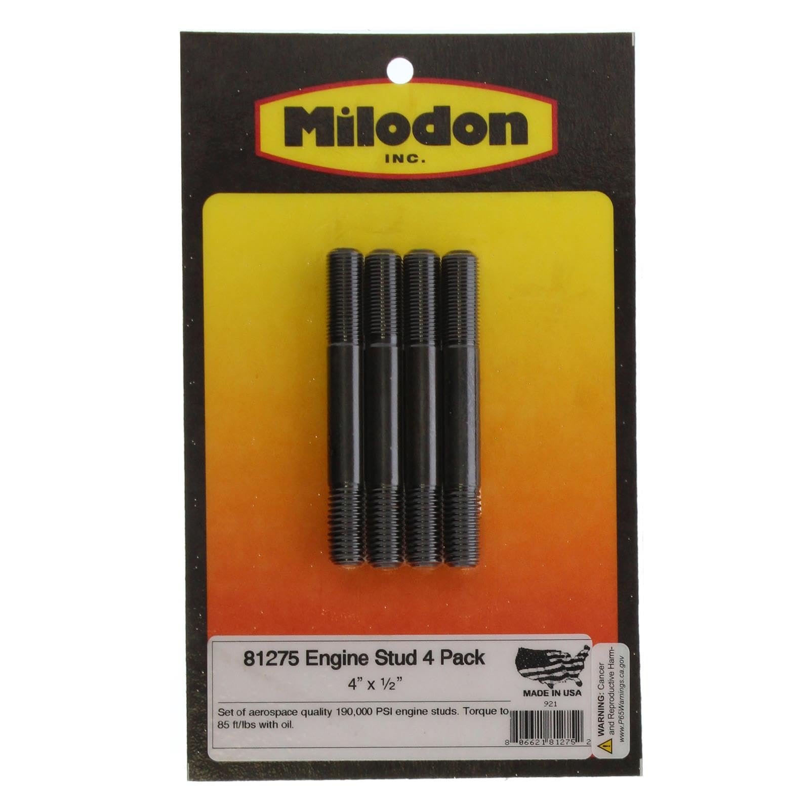4 Pack Milodon 4 x 1/2 Studs