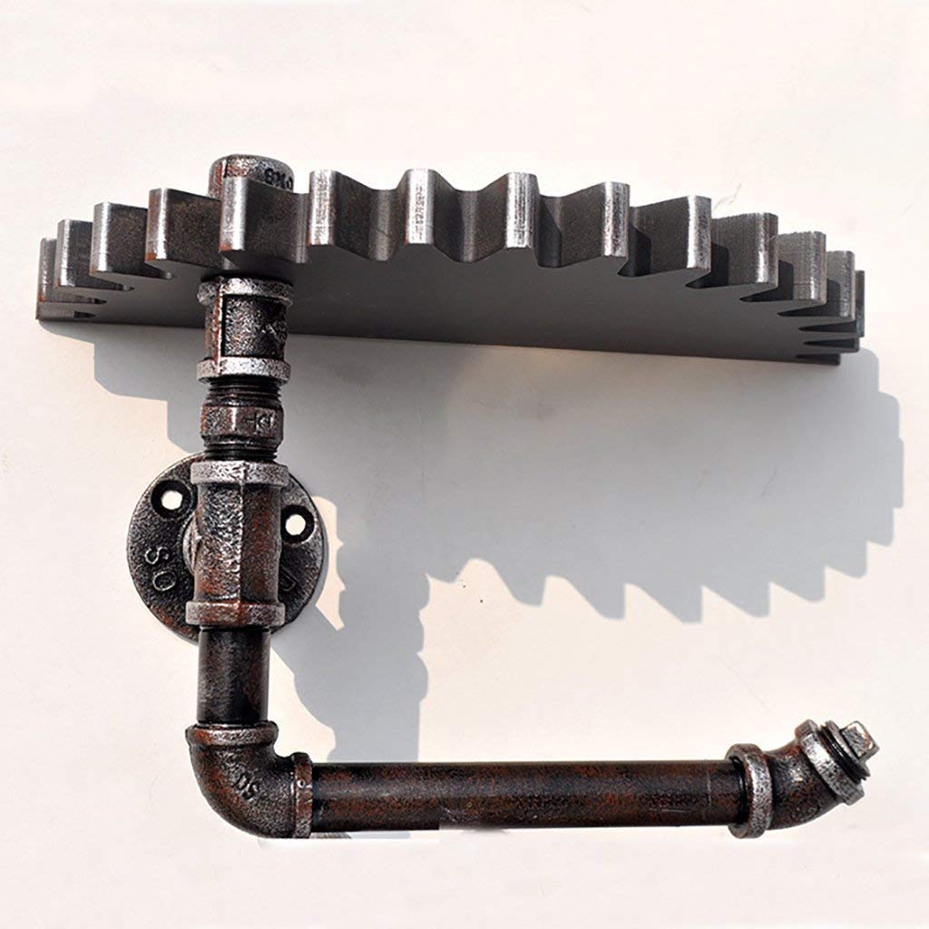 YIMJ Coat Rack Floating Shelf At Wall Attached Industrial Metal Whistle Rack With Wooden Shelf Bathroom Towel bar