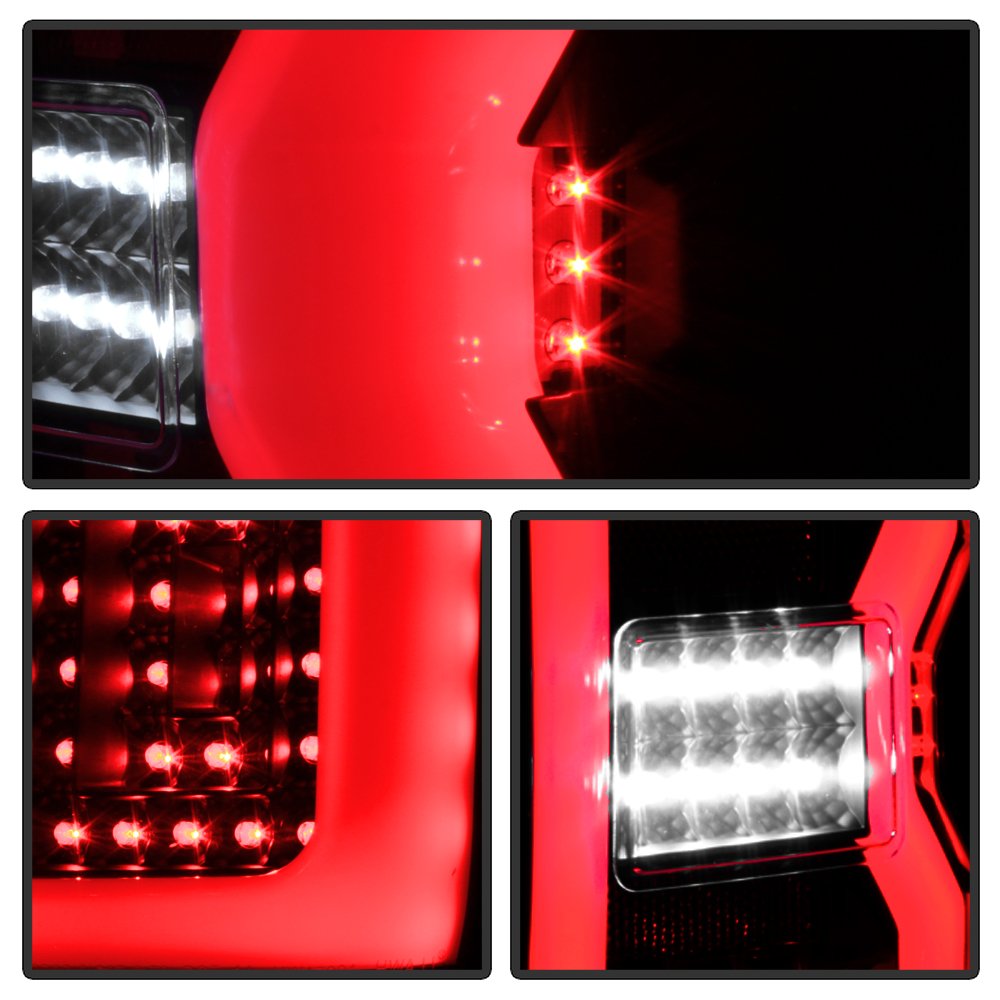 14-16 Chevrolet Silverado 1500 xTune Light Bar LED Tail Lights - Black (ALT-ON-CS14-LBLED-BK)