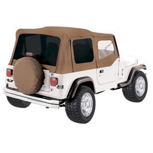 Factory Replacement RAMPAGE PRODUCTS Soft Top for Jeep Wrangler YJ | Clear Windows, Door Skins, Vinyl, Spice Denim | 99617 | Fits 1988-1995 Jeep Wrangler YJ