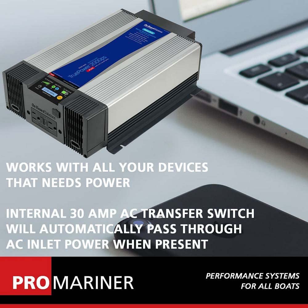 2000W ProMariner 07200 Inverter, 12V Pure Sine