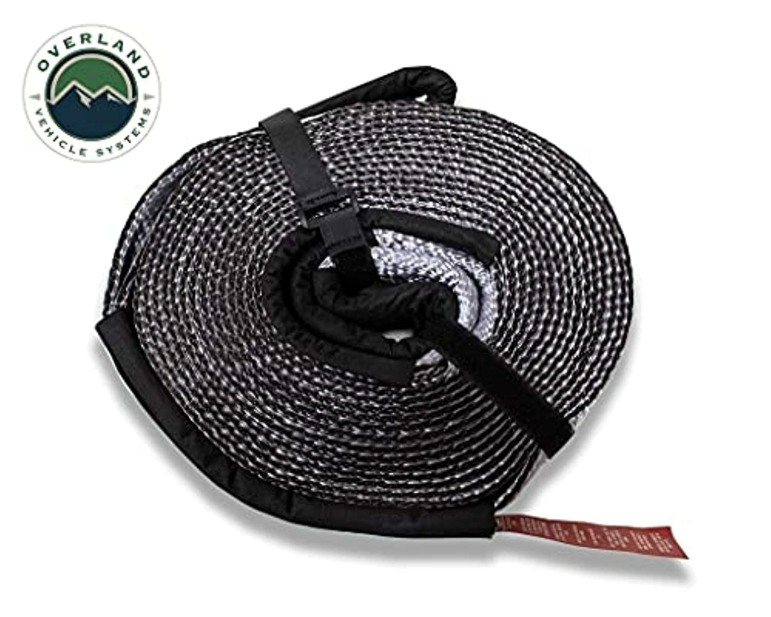 Tow Strap Overland Vehicle Systems 30,000 lb. 3" x 30' Gray with Black Ends & Storage Bag Universal - 30,000 lb. Breaking Strength - for Use in Automotive Recovery and Towing