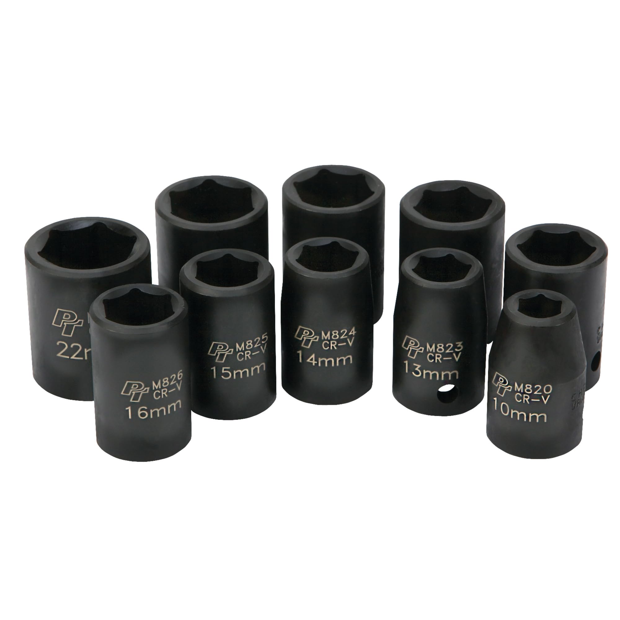 10 Piece Performance Tool M593DB Mechanics 1/2-Inch Drive Metric Impact Socket Set