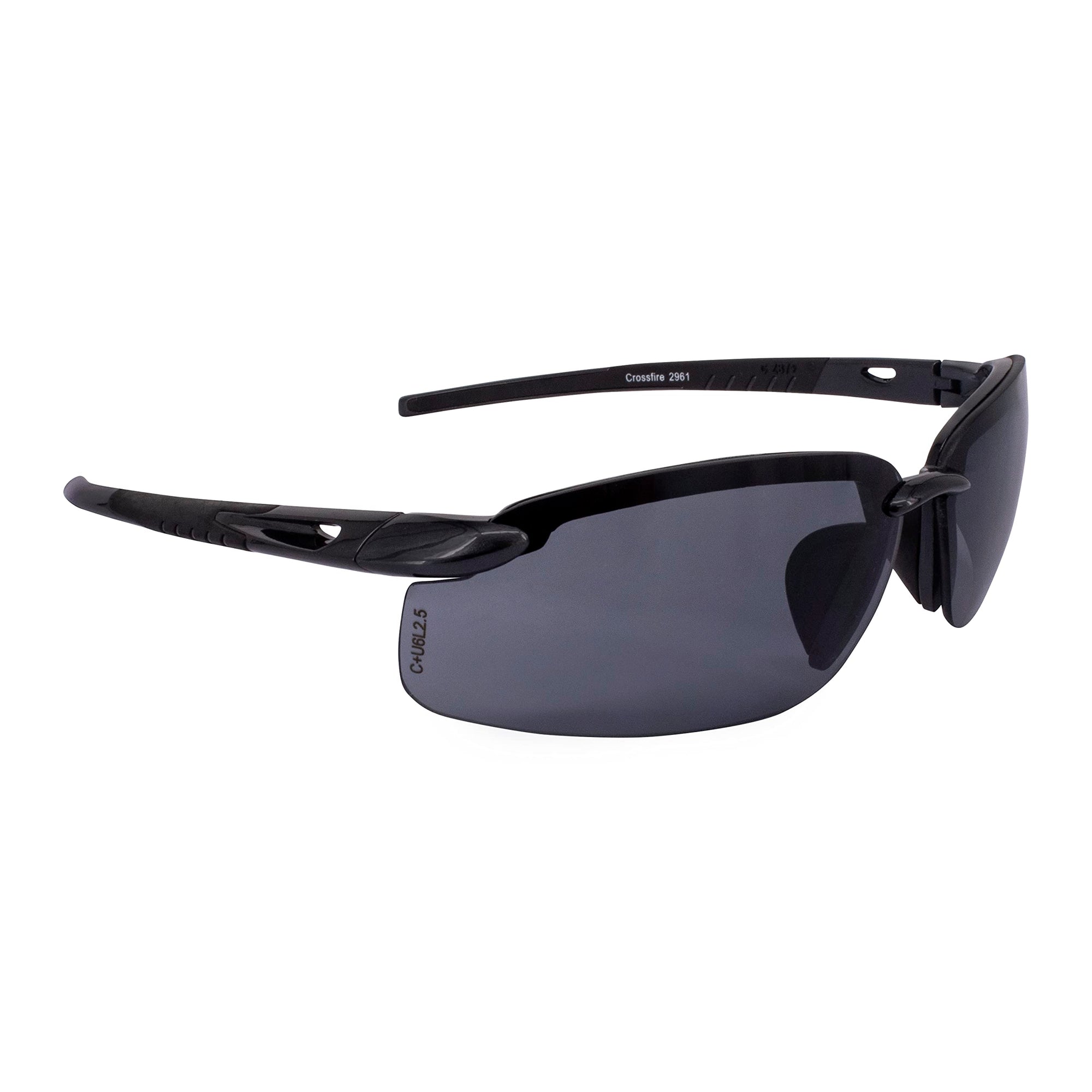 Safety Glasses Crossfire 2961, Smoke Lens/Pearl Black Frame, One Size