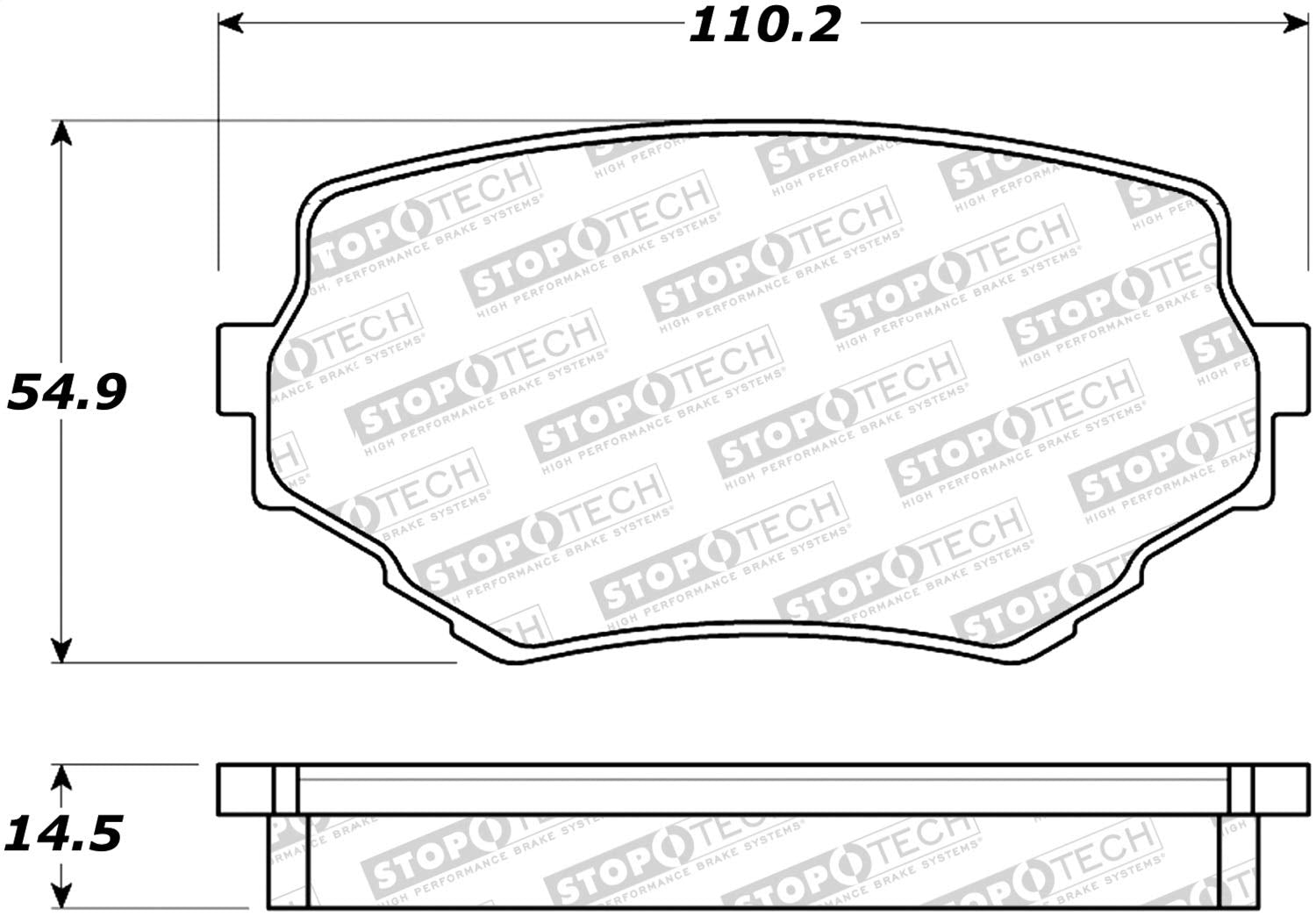 Front StopTech 308.06800 Brake Pads with Shims and Hardware Street