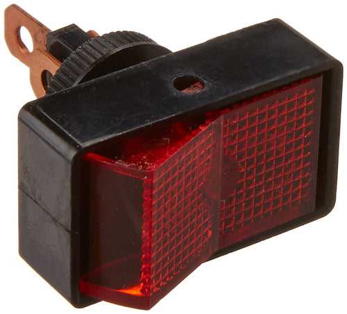 Sierra International Illuminated RK21420 Surface Mount Rocker Switch with Brass Blade Terminals, Red