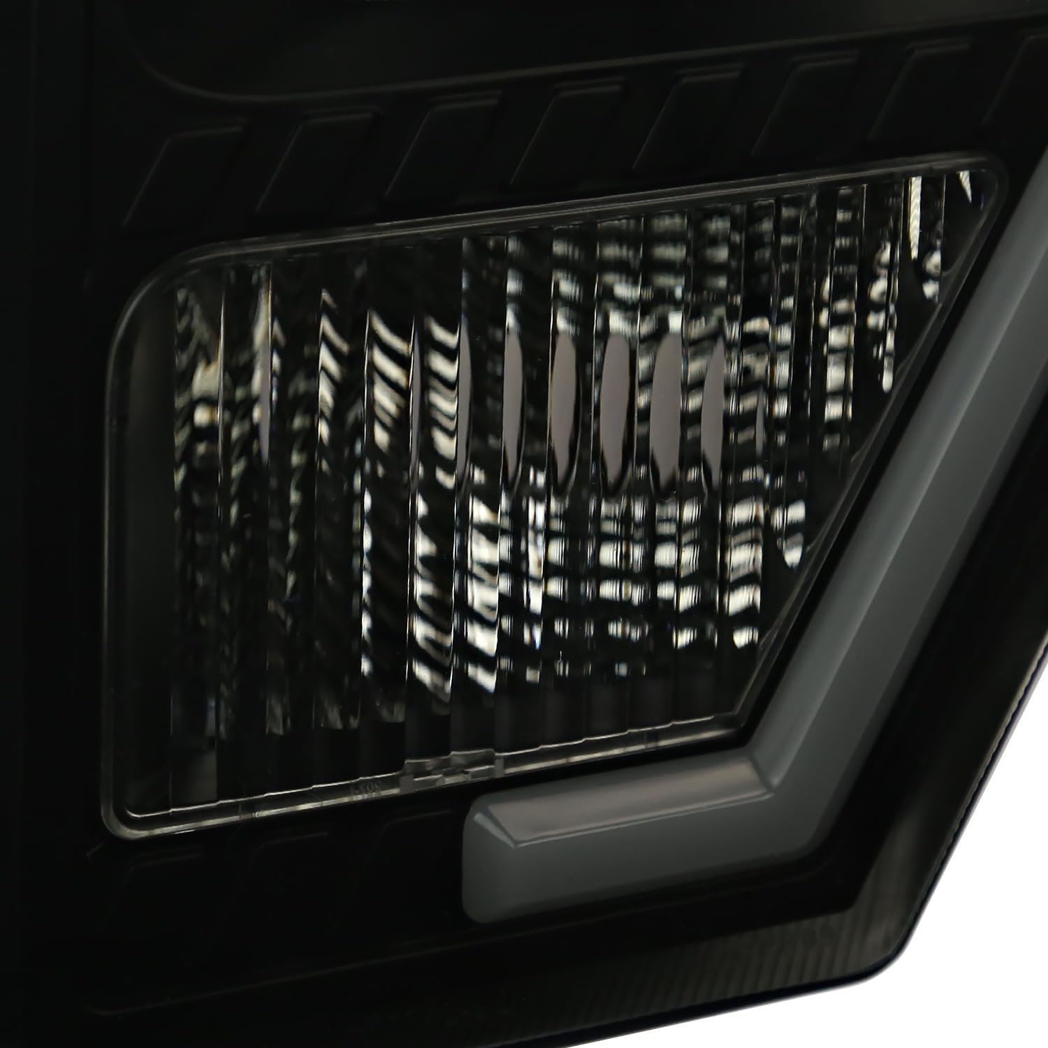 Black Smoke LED Tube Headlights SPEC-D TUNING Compatible with 2009-2014 Ford F150 F-150, Left + Right Pair Headlamps Assembly