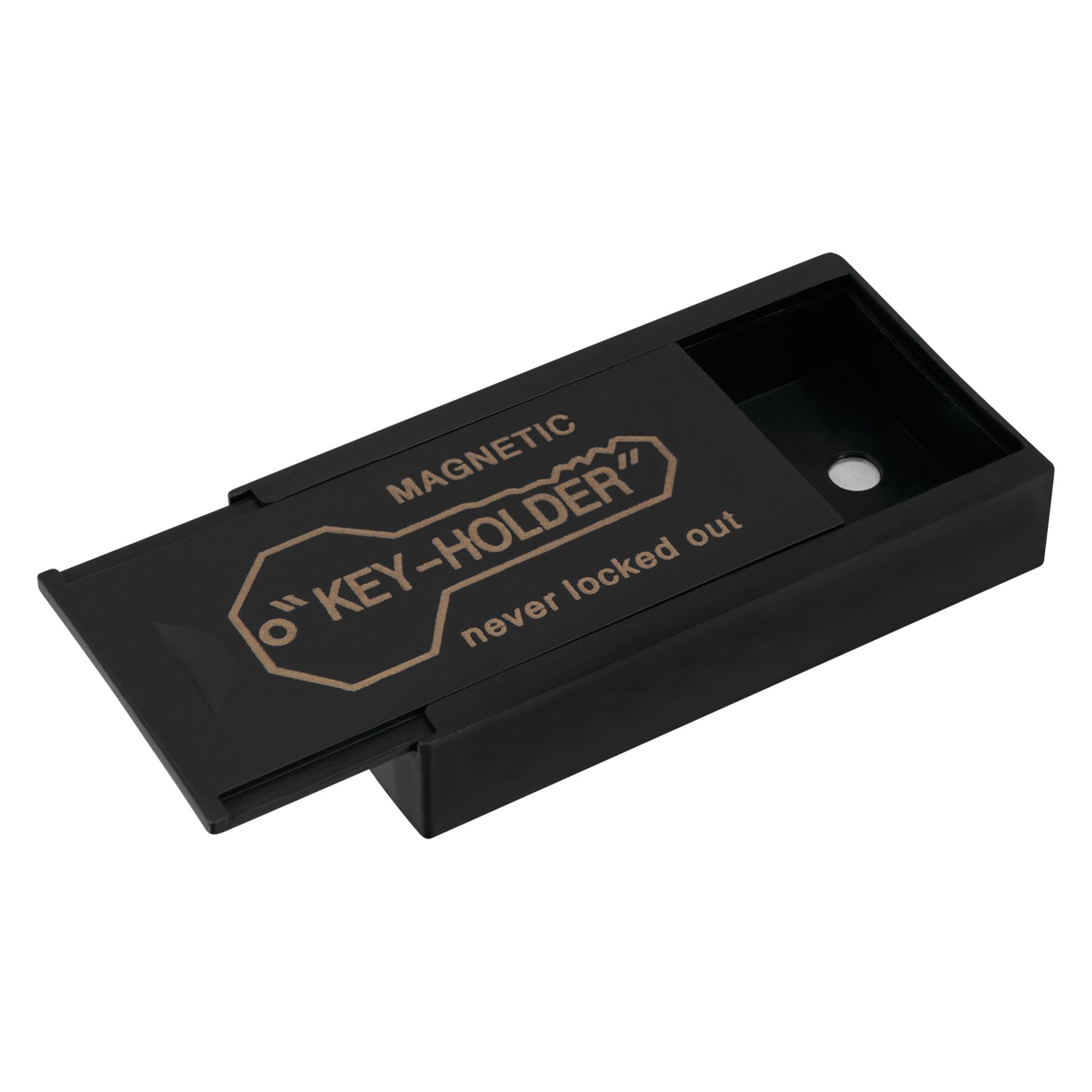 Magnetic Key Holder Performance Tool W3221 Rust-Proof with Sliding Cover, Attaches to Any Steel Surface for Easy Access, Heavy Duty Plastic Case