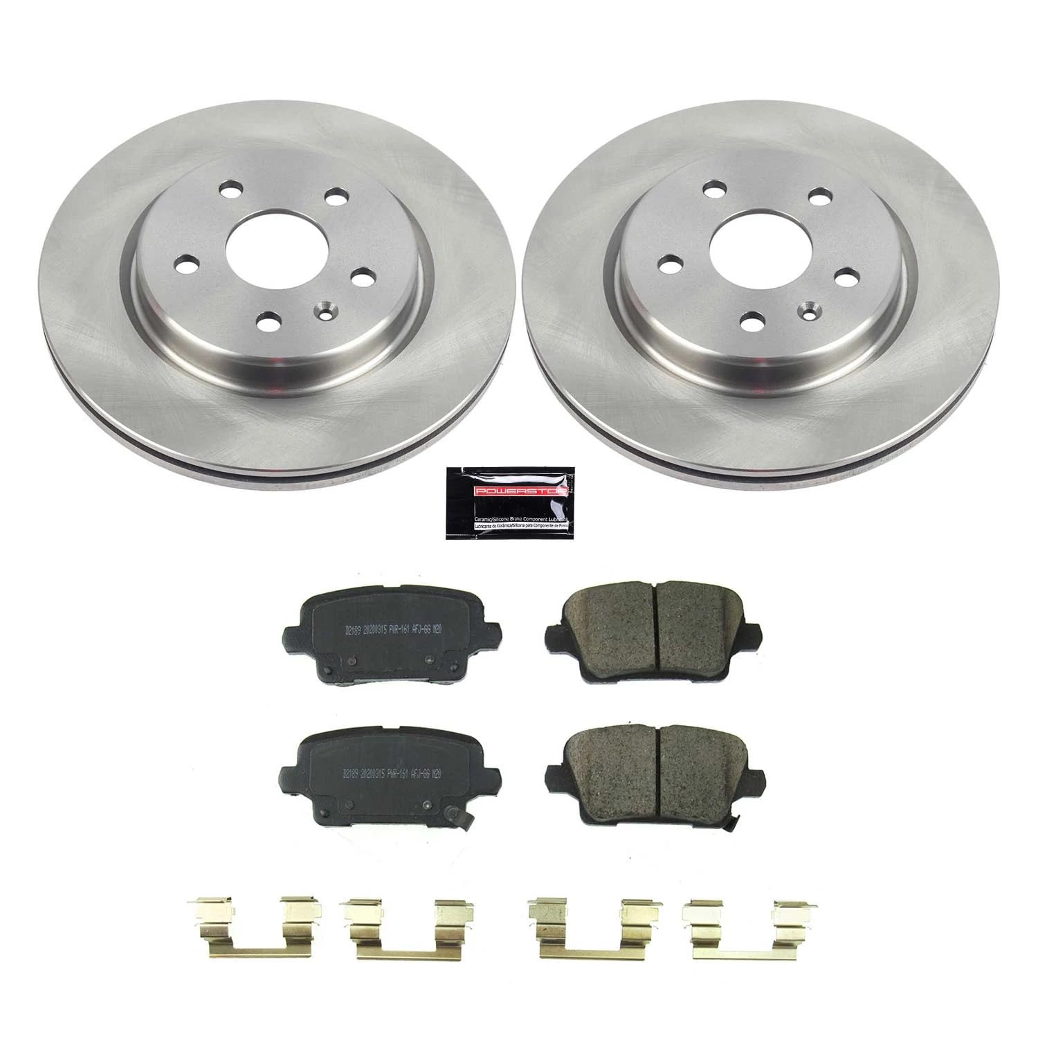 Power Stop KOE8487 Rear Brake Kit-OE Brake Rotors & Ceramic Brake Pads For Buick Envision 2021-2022, Cadillac XT4 2019-2021 [Model Specific]