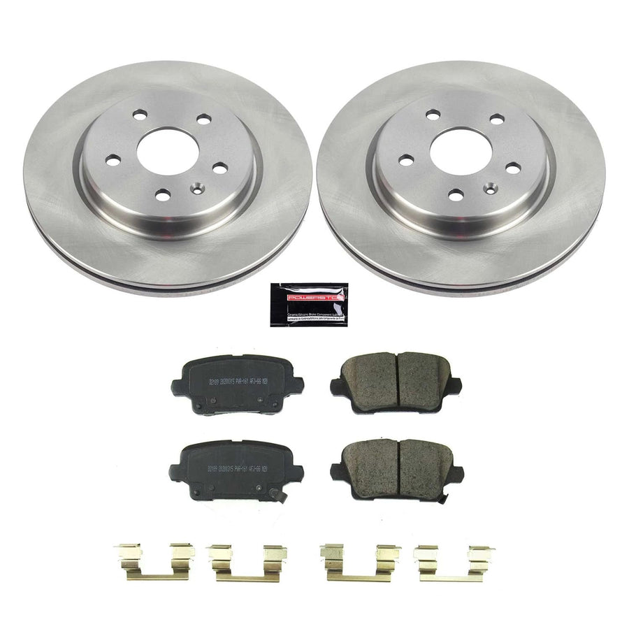 Power Stop KOE8487 Rear Brake Kit-OE Brake Rotors & Ceramic Brake Pads For Buick Envision 2021-2022, Cadillac XT4 2019-2021 [Model Specific]