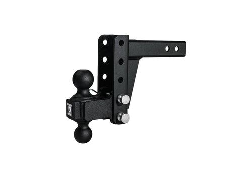 2.0" BulletProof Hitches Adjustable Medium Duty Trailer Hitch (14,000 lb. Rating) - 4" Drop/Rise Trailer Hitch with 2" & 2-5/16" Dual Ball - Powder Coat, Box Steel, Corrosion-Resistant