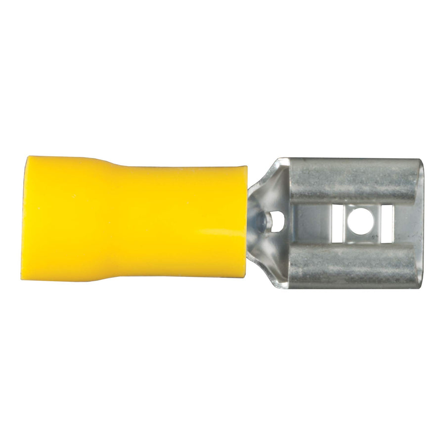 CURT 59593 Yellow Vinyl-Insulated 12-10 Gauge Female Wire Quick Connectors, 100-Pack