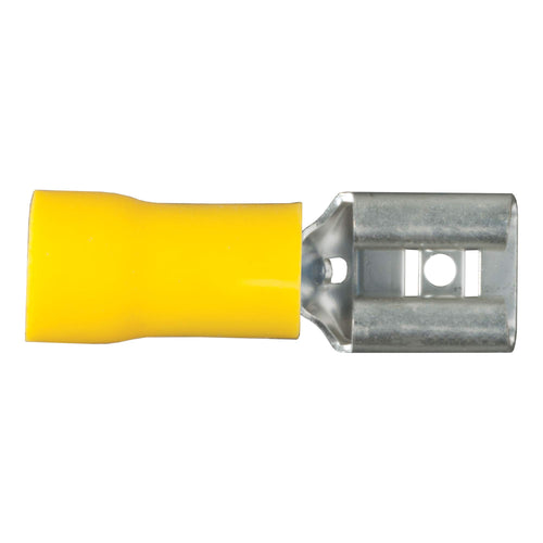CURT 59593 Yellow Vinyl-Insulated 12-10 Gauge Female Wire Quick Connectors, 100-Pack