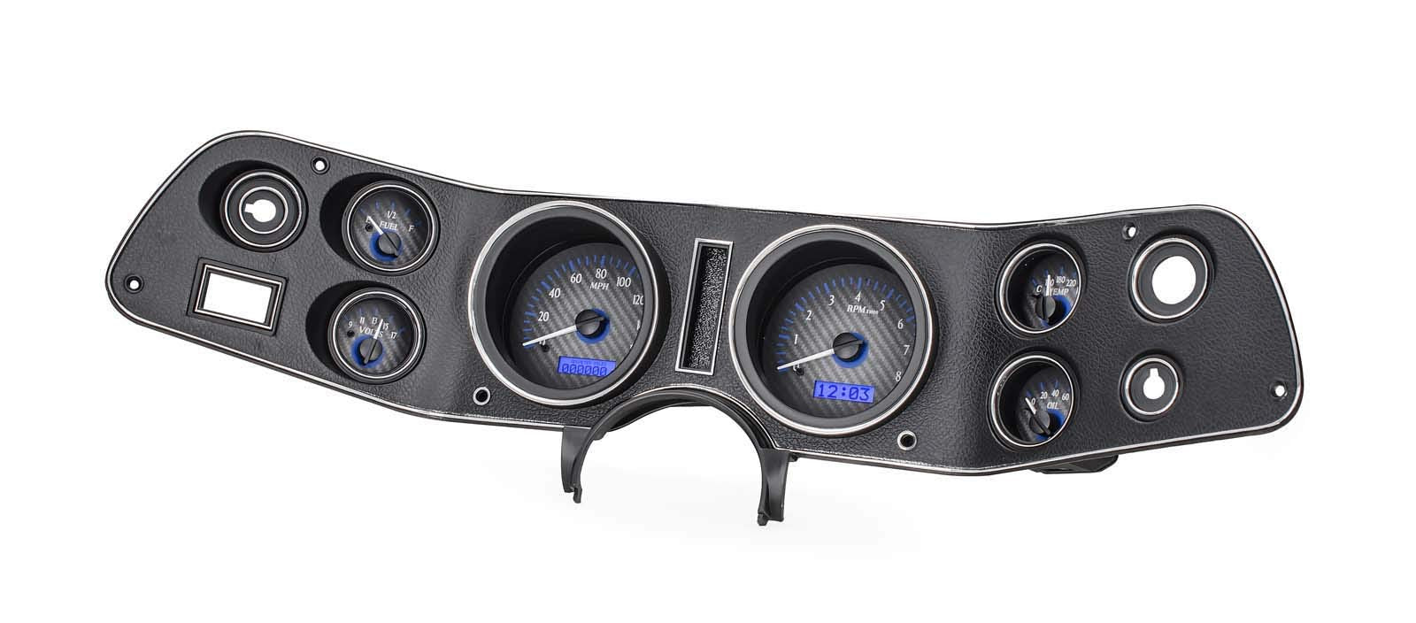 Chevy Camaro 1970-81 VHX System, Carbon Fiber Face - Blue Display