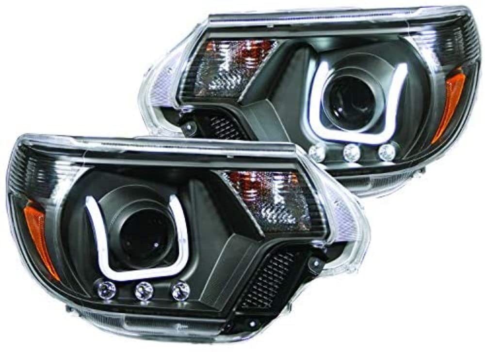 Headlight Assembly Anzo USA Clear Lens Pair Black w/U-Bar 111290