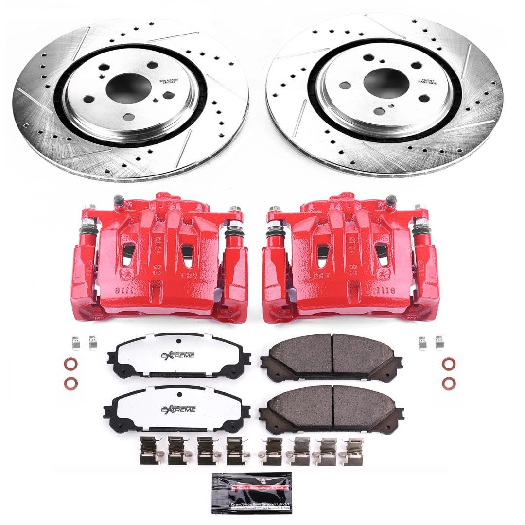 Power Stop Z36 Truck & Tow KC7688A-36 Front Caliper Brake Kit- Brake Rotors, Ceramic Brake Pads and Brake Calipers