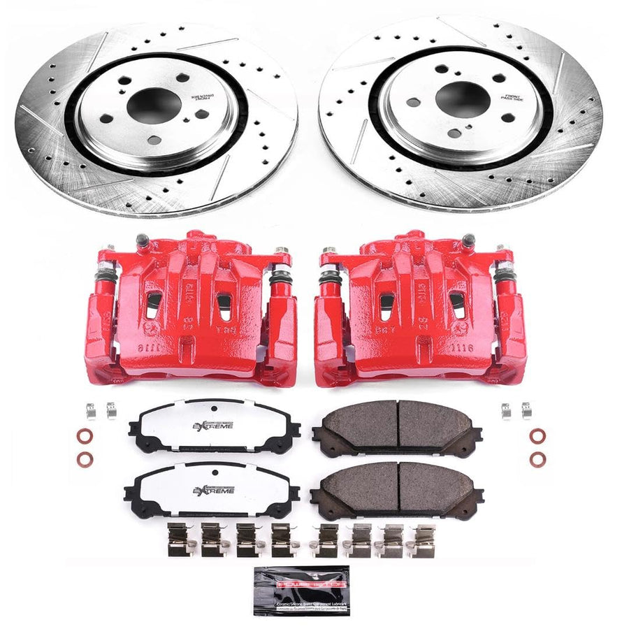Power Stop Z36 Truck & Tow KC7688A-36 Front Caliper Brake Kit- Brake Rotors, Ceramic Brake Pads and Brake Calipers