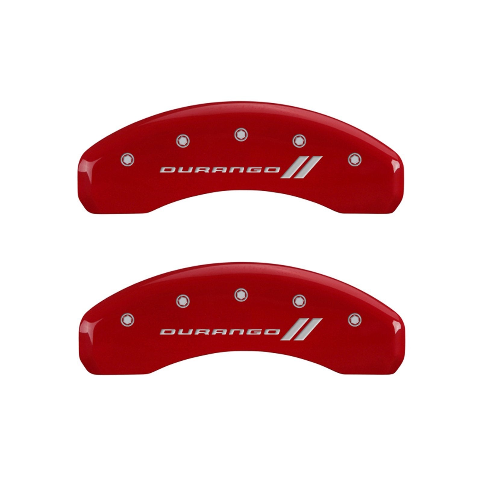 MGP Caliper Covers 12134SDGORD Engraved Caliper Cover with Red Powder Coat Finish and Silver Characters, Durango ll (Set of 4)