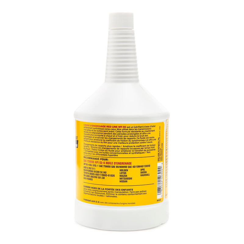 MT-90 Red Line 50304 75W-90 GL-4 Manual Transmission and Transaxle Lubricant (MTL)- 1 Quart