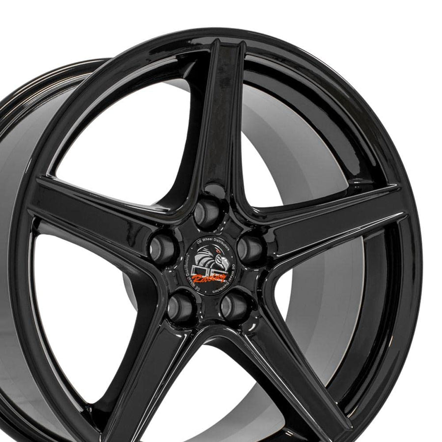 18 Inch OE Wheels FR06B Rim Fits Mustang FR500 Style 5x114.3 18x9 Gloss Black - Hollander 3810 (1)